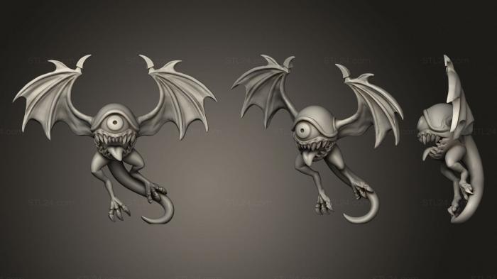 Figurines heroes, monsters and demons (Eyebat, STKM_2409) 3D models for cnc